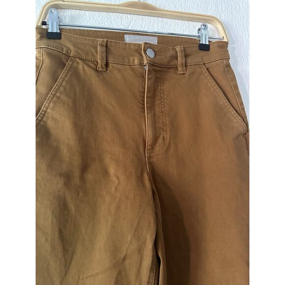 EVERLANE Regular Straight Leg Cropped Pant Jeans High Rise Chino Yellow Sz 4 - Picture 5 of 11